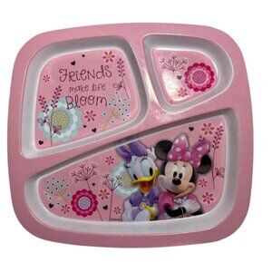 Disney Minnie & Daisy Pink Divided Plate Zak! Designs Durable BPA-Free Melamine